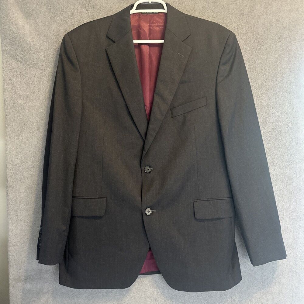 Jack Victor‎ Select 2 Button Blazer Jacket 100% Wool Valentino GT Mens 44R Black